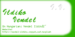 ildiko vendel business card